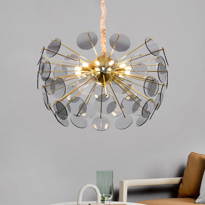 Sleek Nordic Smoke Gray Acrylic Led Pendant Chandelier - Modern Hanging Lamp