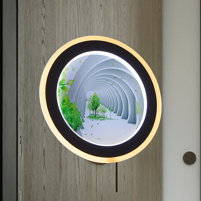 White 3D Visual Tunnel Led Acrylic Wall Lighting For Meeting Room