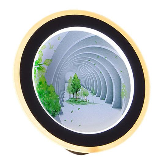 White 3D Visual Tunnel Led Acrylic Wall Lighting For Meeting Room