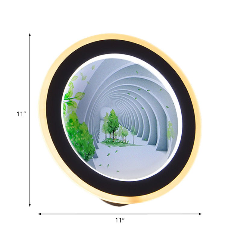 White 3D Visual Tunnel Led Acrylic Wall Lighting For Meeting Room