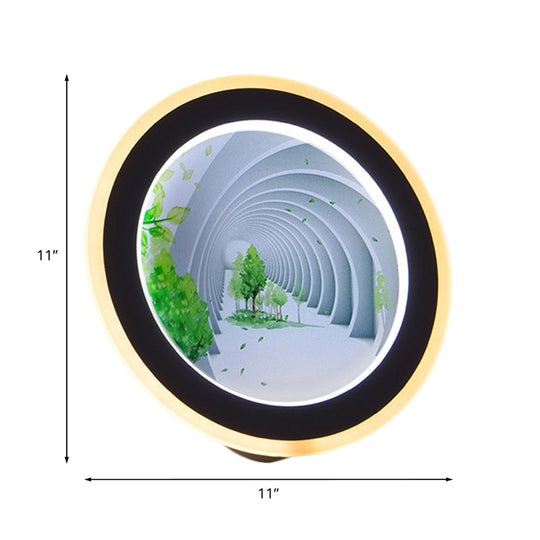 White 3D Visual Tunnel Led Acrylic Wall Lighting For Meeting Room