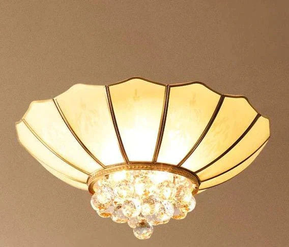 Crystal Living Room Lamp LED All Copper Ceiling Lamp