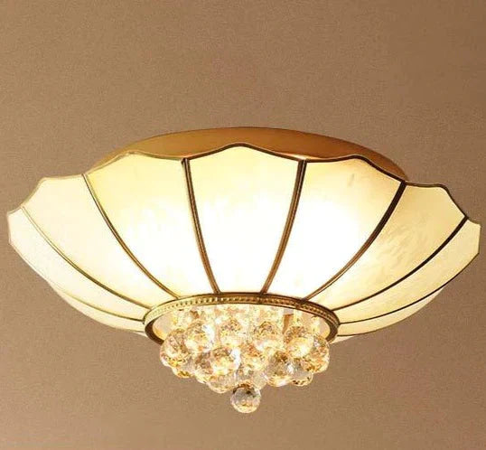 Crystal Living Room Lamp LED All Copper Ceiling Lamp