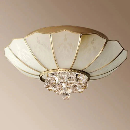 Crystal Living Room Lamp LED All Copper Ceiling Lamp