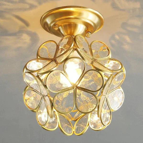 Creative Personality Flower Corridor Room Full Copper Ceiling Lamp