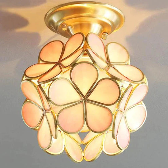 Creative Personality Flower Corridor Room Full Copper Ceiling Lamp