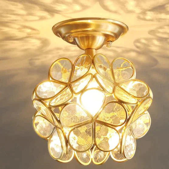 Creative Personality Flower Corridor Room Full Copper Ceiling Lamp