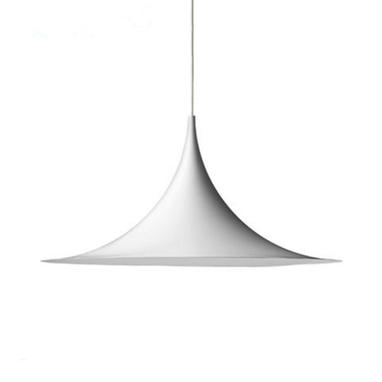 Modern Black/Gray/White Single Head Pendant Light With Trumpet Metal Shade - Perfect For Dining Room