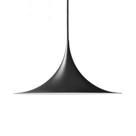 Modern Black/Gray/White Single Head Pendant Light With Trumpet Metal Shade - Perfect For Dining Room