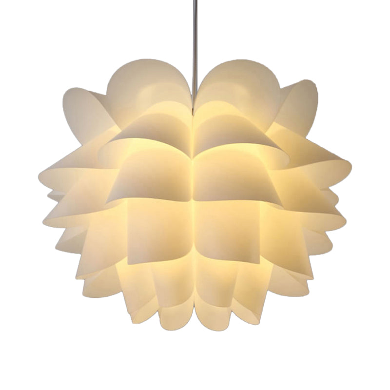 White Lotus Hanging Ceiling Lamp - Modern Acrylic Pendant Light (15"/18"/20.5" Wide)