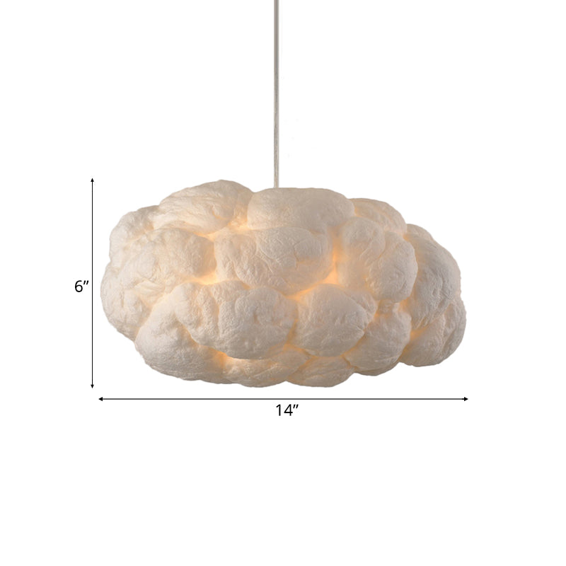 Modern Cloud Pendant Light Fixture In White - 1/2/4-Light Dining Room Ceiling Lamp 14/16 W