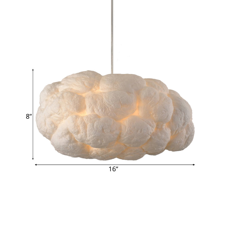 Modern Cloud Pendant Light Fixture In White - 1/2/4-Light Dining Room Ceiling Lamp 14/16 W