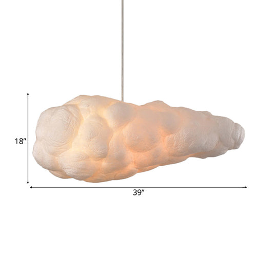 Modern Cloud Pendant Light Fixture In White - 1/2/4-Light Dining Room Ceiling Lamp 14/16 W