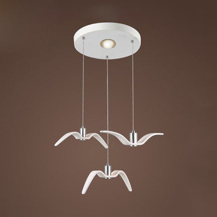 Art Deco Seagull Pendant Light For Childrens Room - Stylish And Playful 3 / White