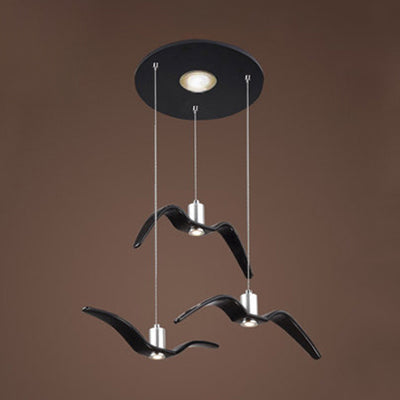 Art Deco Seagull Pendant Light For Childrens Room - Stylish And Playful 3 / Black White