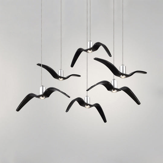 Art Deco Seagull Pendant Light For Childrens Room - Stylish And Playful 6 / Black Warm