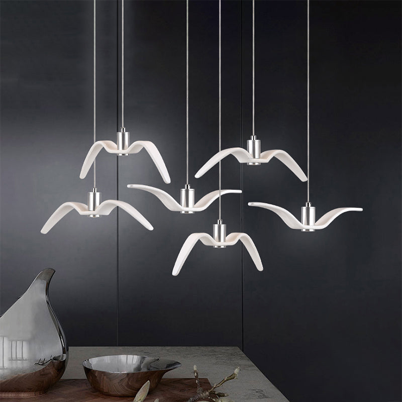 Contemporary Seagull Ceiling Light Fixture - Sleek Metal Pendant Lighting