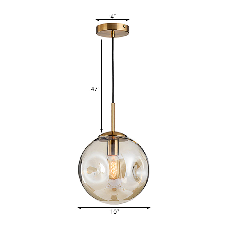 Modern 1 Bulb Pendant Light With Concave Glass Shade - Silver/Red Hanging Fixture For Restaurants