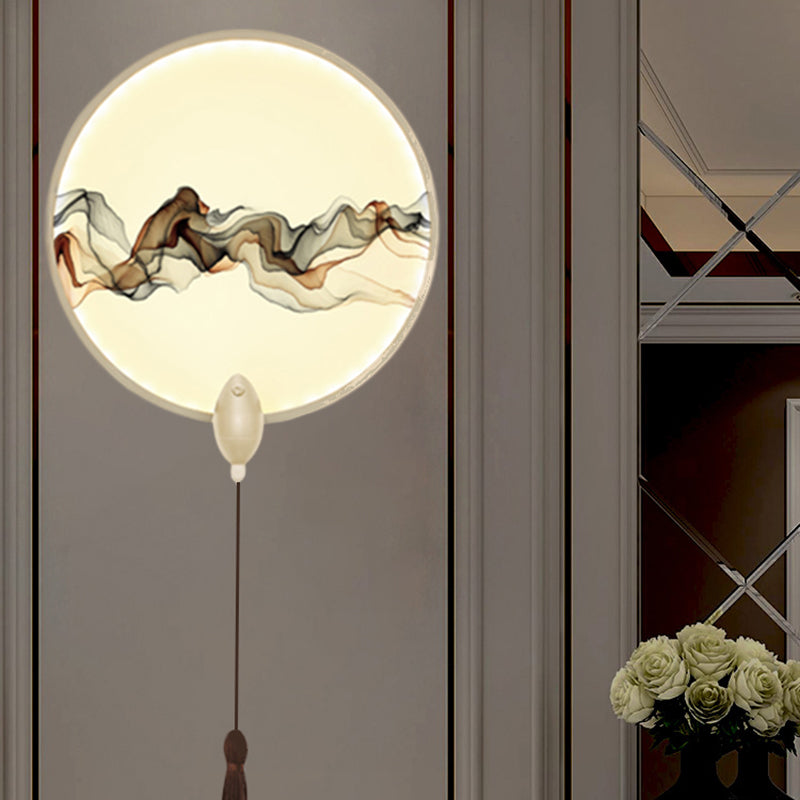 Oriental-Inspired Led Wall Light With Metallic Shade For The Bedroom