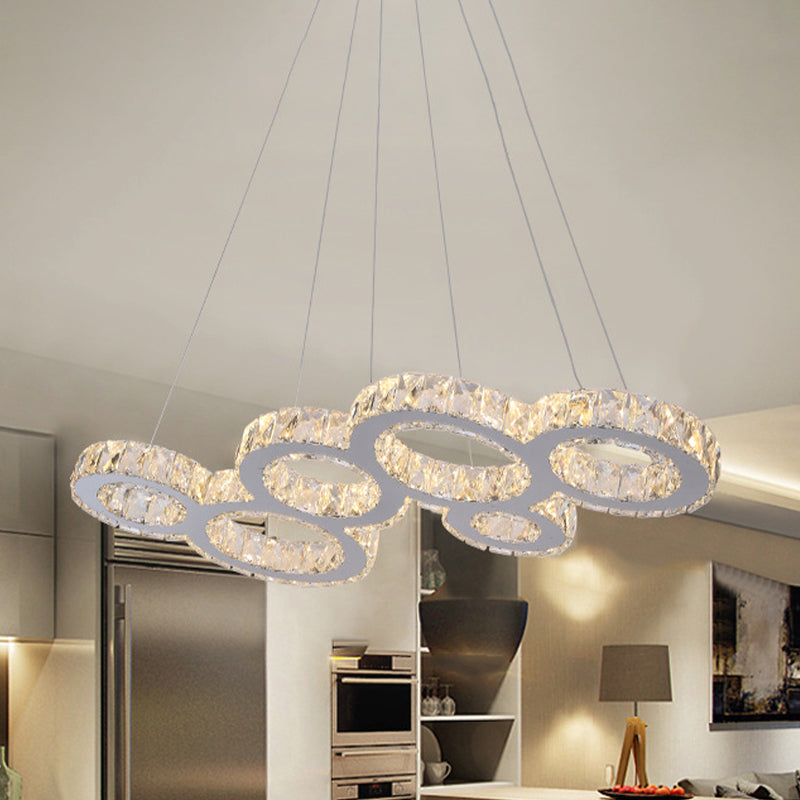 Modern Bubble Led Pendant Lighting Stainless Steel Crystal Hanging Light Over Island