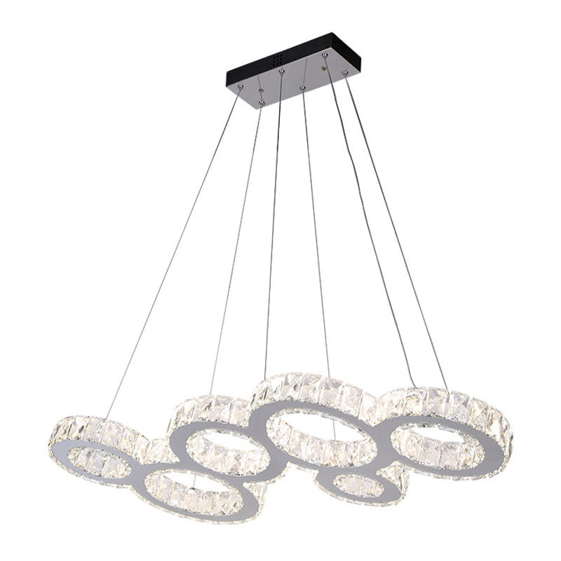 Modern Bubble Led Pendant Lighting Stainless Steel Crystal Hanging Light Over Island