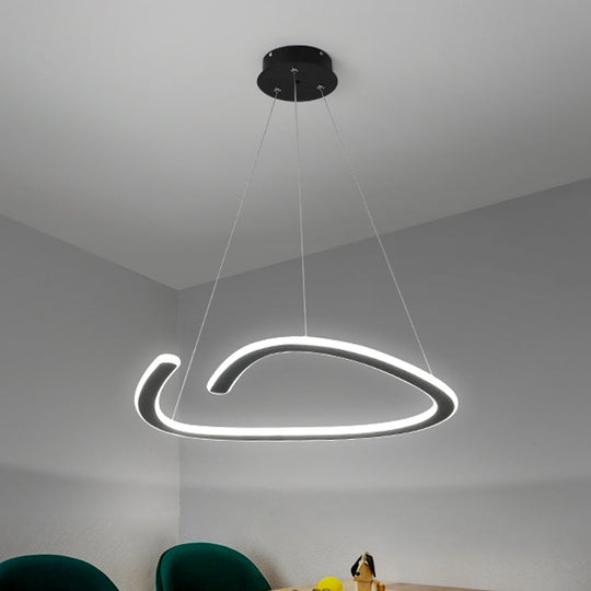 Sleek Black Triangle Chandelier: Led Suspension Light In White/Warm / Warm