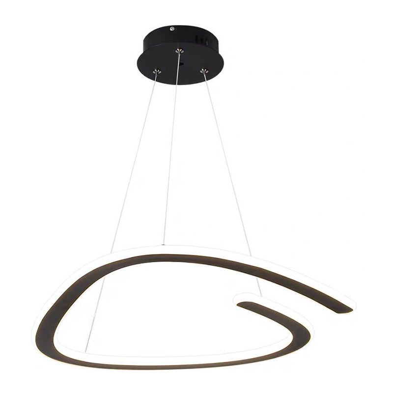 Sleek Black Triangle Chandelier: Led Suspension Light In White/Warm