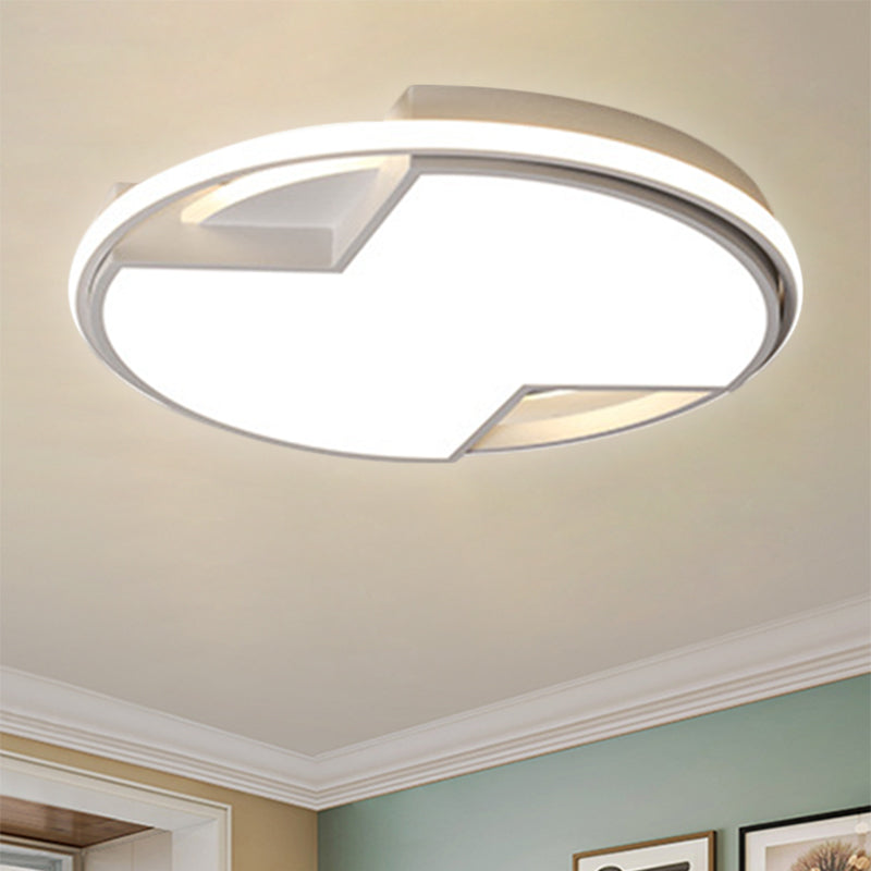 16.5"/20.5" W White Round Flush Mount LED Ceiling Light - Stylish and Modern Fixture for Bedroom