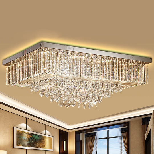 Contemporary Crystal Clear LED Flush Mount Ceiling Lamp