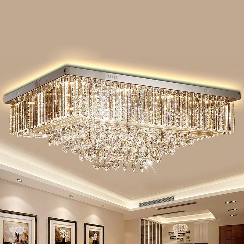 Contemporary Crystal Clear LED Flush Mount Ceiling Lamp