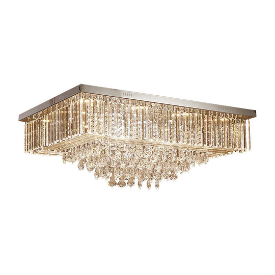 Contemporary Crystal Clear LED Flush Mount Ceiling Lamp