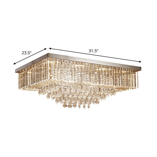 Contemporary Crystal Clear LED Flush Mount Ceiling Lamp