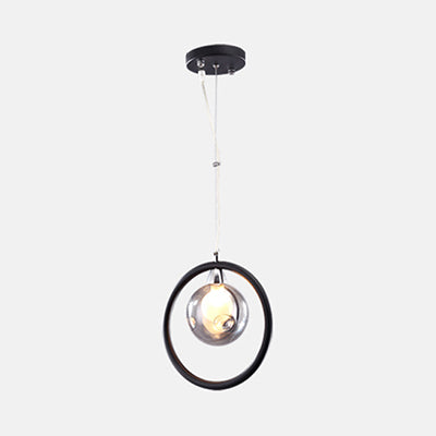 Modern Dimpled Blown Glass Round Pendant Lighting - LED Hanging Ceiling Lamp