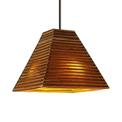 Asian Style Trapezoid Paper Pendant Lamp - Perfect For Dining Table