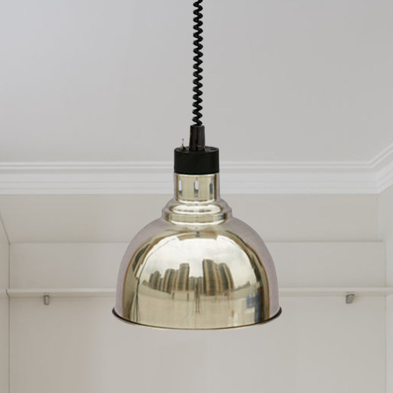 Retro Dome Suspension Light: Stylish Extendable 1-Head Metal Pendant in Bronze/Copper - Indoor Lighting