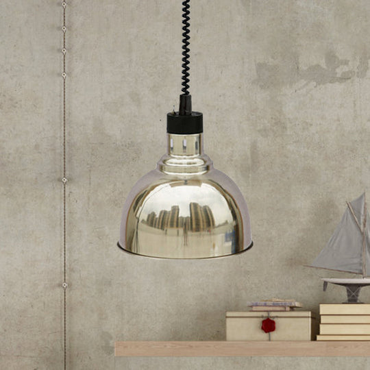 Retro Dome Suspension Light: Stylish Extendable 1-Head Metal Pendant in Bronze/Copper - Indoor Lighting