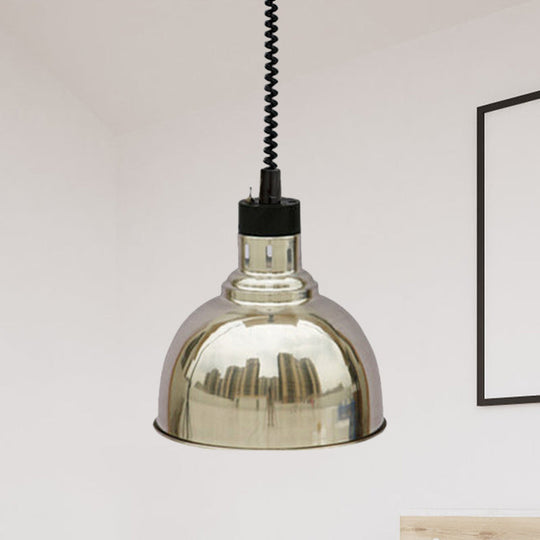 Retro Dome Suspension Light: Stylish Extendable 1-Head Metal Pendant in Bronze/Copper - Indoor Lighting