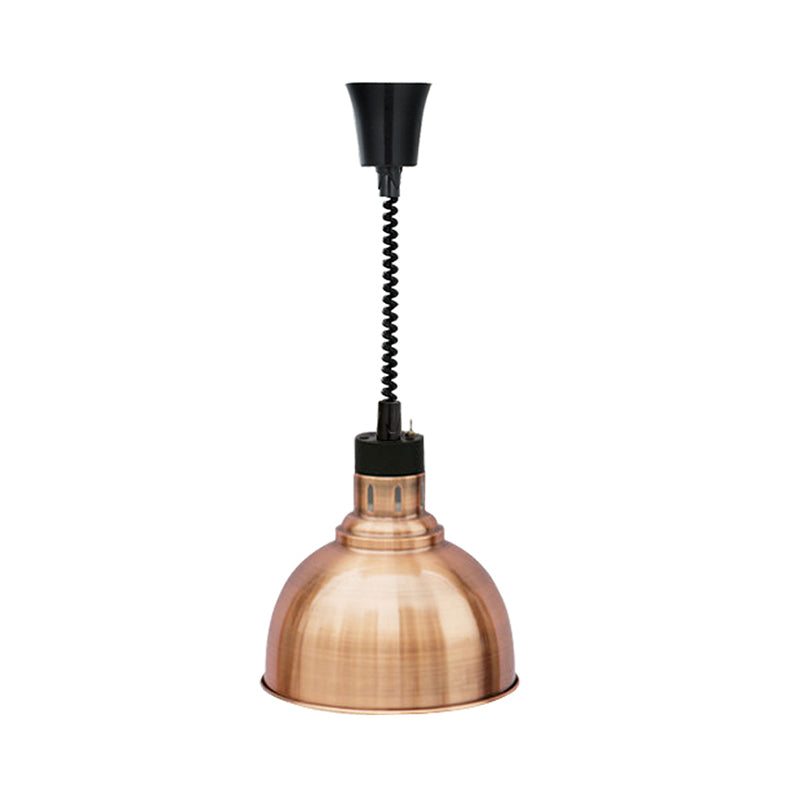 Retro Dome Suspension Light: Stylish Extendable 1-Head Metal Pendant in Bronze/Copper - Indoor Lighting