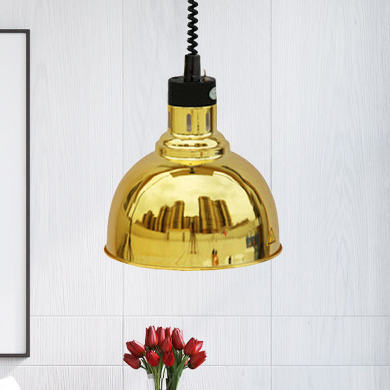 Retro Stylish Dome Suspension Light - Extendable Bronze/Copper Pendant Lighting For Indoor Spaces