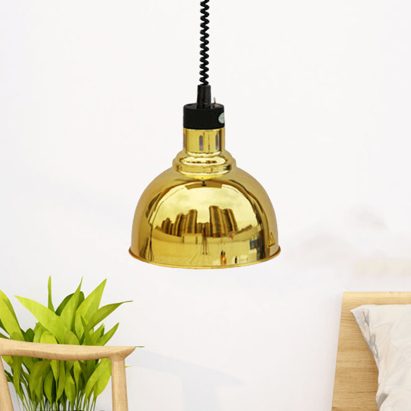 Retro Stylish Dome Suspension Light - Extendable Bronze/Copper Pendant Lighting For Indoor Spaces