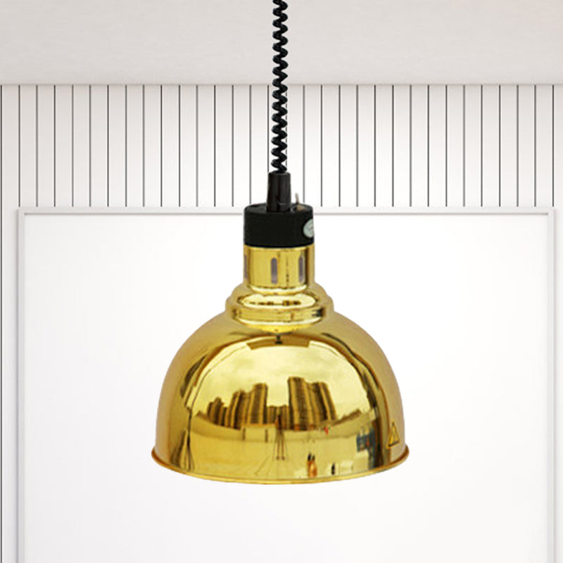 Retro Dome Suspension Light: Stylish Extendable 1-Head Metal Pendant in Bronze/Copper - Indoor Lighting