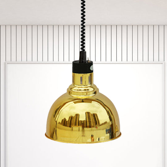 Retro Stylish Dome Suspension Light - Extendable Bronze/Copper Pendant Lighting For Indoor Spaces