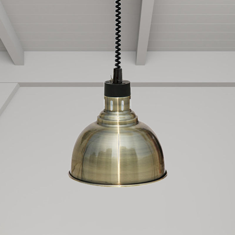 Retro Dome Suspension Light: Stylish Extendable 1-Head Metal Pendant in Bronze/Copper - Indoor Lighting