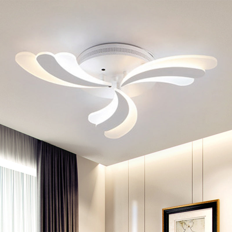 Modern Acrylic Windmill Ceiling Lamp - 3/5/9 Lights White Flush Mount Light Fixture In