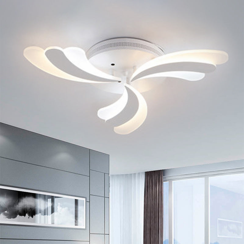 Modern Acrylic Windmill Ceiling Lamp - 3/5/9 Lights - White Flush Mount Light Fixture in Warm/White/Natural Light