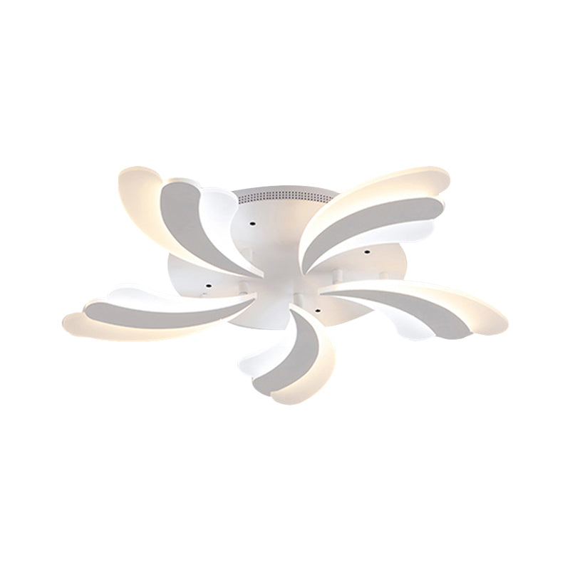 Modern Acrylic Windmill Ceiling Lamp - 3/5/9 Lights - White Flush Mount Light Fixture in Warm/White/Natural Light