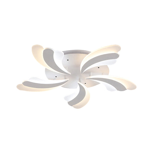 Modern Acrylic Windmill Ceiling Lamp - 3/5/9 Lights - White Flush Mount Light Fixture in Warm/White/Natural Light