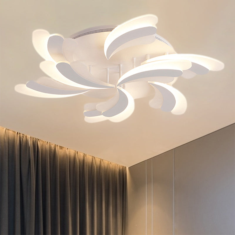 Modern Acrylic Windmill Ceiling Lamp - 3/5/9 Lights - White Flush Mount Light Fixture in Warm/White/Natural Light