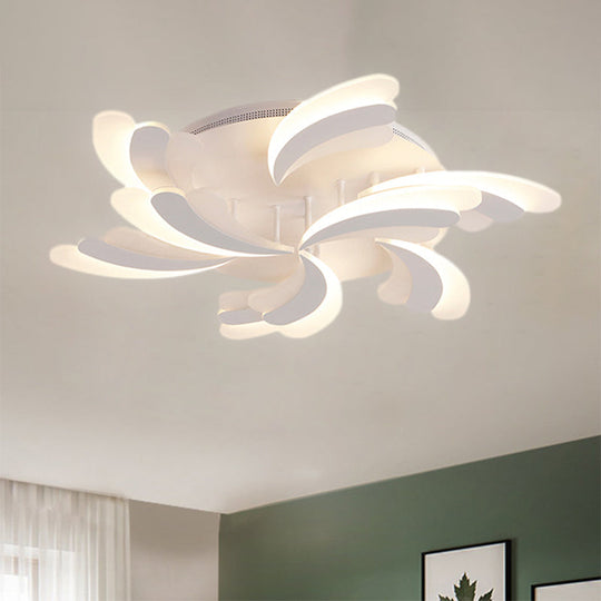 Modern Acrylic Windmill Ceiling Lamp - 3/5/9 Lights - White Flush Mount Light Fixture in Warm/White/Natural Light