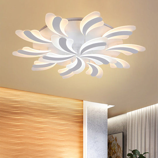 Modern Acrylic Windmill Ceiling Lamp - 3/5/9 Lights - White Flush Mount Light Fixture in Warm/White/Natural Light